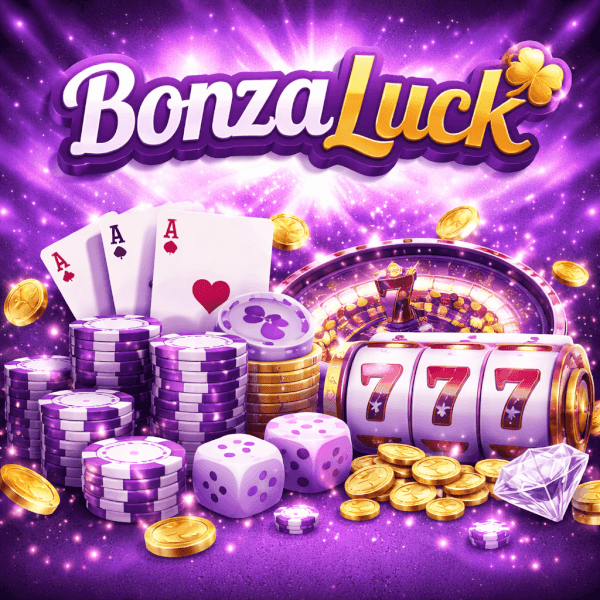 BonzaLuck casino interface with colorful game categories and a modern player experience