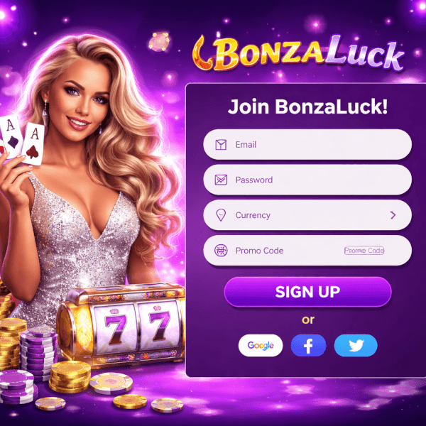 BonzaLuck account login area for an online casino featuring slots live dealer games and promotions